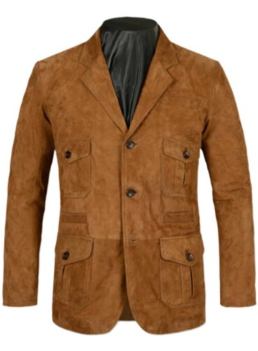 Blazer uomo pelle scamosciata