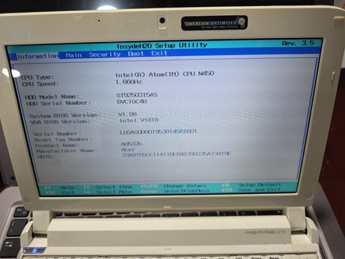 Netbook acer aspire one - acer,