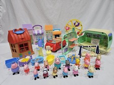 Lotto Figurine e Playset Peppa Pig - Case, Camper, Auto, Ruota Panoramica, Parco Giochi 