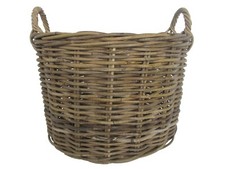 cesto vimini porta legna CM 48x35 H con manico CM 41 H