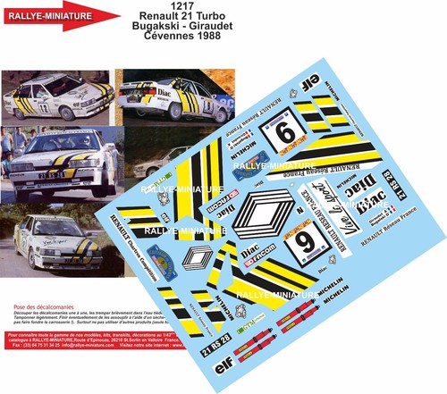 Decals ref 1217 renault - decals, 1/43