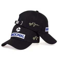 Cappello Ayrton Senna Nacional Berretto Baseball Regolabile Nero Spedizione Gratuita in USA