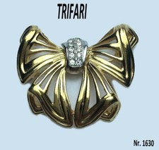 Trifari, spilla a fiocco con strass swarovski