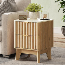 Comodino scanalato con piano