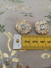  2 Bottoni vintage gioiello con strass – anni ‘70/‘80 – eleganti decorativi