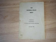 1981 Baseball Rules Index HS
