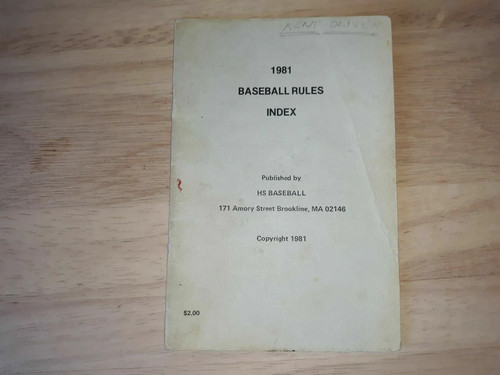 1981 baseball rules index - baseball,