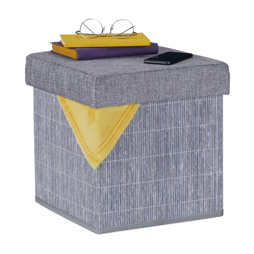Pouf contenitore bambù