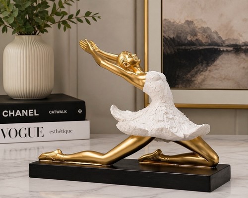 Statua ballerina oro - , bianco