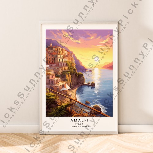 Amalfi illustrazione art - illustrazione,