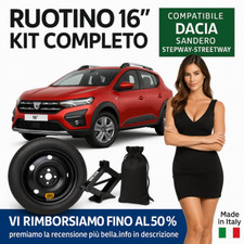 Kit Ruotino di Scorta Dacia Sandero 16" + Cric a Pantografo + Astuccio Portacric