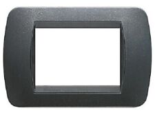PLACCA 3 POSTI OROGINALE BTICINO LIVING L4803PA GRIGIO SCURO