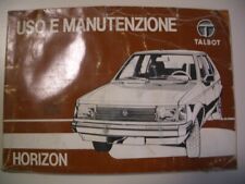TALBOT - HORIZON - LIBRETTO USO E MANUTENZIONE   ORIGINALE  (NO REPLICA)