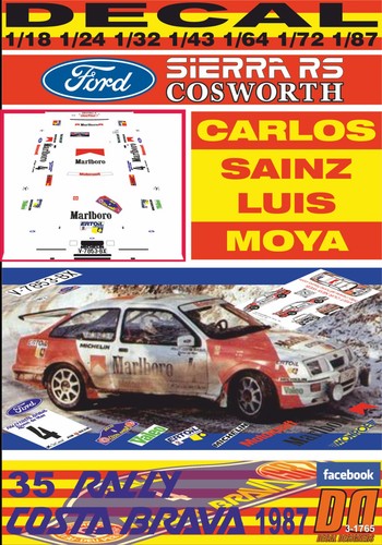 Decal ford sierra cosworth - sierra, rs