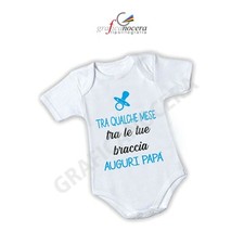 Bodino Body Tra qualche mese tra le tue braccia Papà azzurro fuxia idea regalo