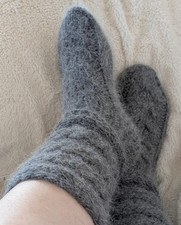 Calze angora lavorate a mano