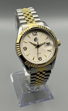 Orologio uomo Meccanico automatico Datario movimento vista acciaio oro guilloché