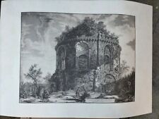 PIRANESI GIOVANNI STAMPA INCISIONE GRAFICA VEDUTA DEL TEMPIO DETTO DELLA TOSSE.