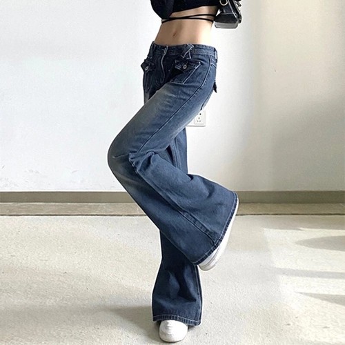 Jeans flare vita bassa - flare, donna