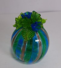 Vaso con Fiori Piccolo in Vetro Murano Lavorazione Filigrana Maestri con Oro cm8