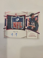 2022 PANINI NATIONAL TREASURES NFL SCUDETTO AUTO TYQUAN THORNTON RMSTTH UNO DI UNO