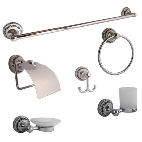 Set accessori bagno cromo - 6,
