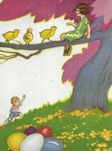 1928 italian easter postcard - italian,
