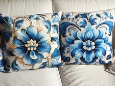 COPPIA DI  CUSCINI ARREDO MAIORI CON GRANDI FIORI per divano, sedia, poltrona