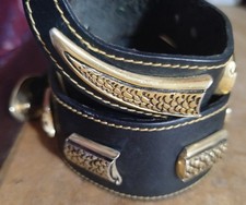 Cintura In Vera Pelle Nera Con Serpente