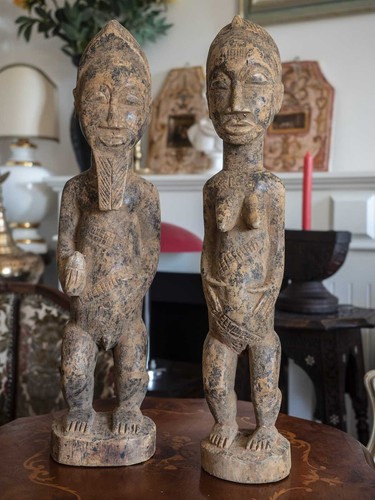 Coppia sculture legno arte - coppia,