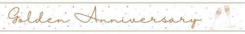 Striscione anniversario dorato - striscione,