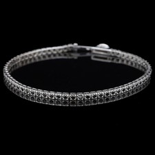 BRACCIALE TENNIS RECARLO ORO BIANCO 18KT BRILLANTI NERI 0.89 CT