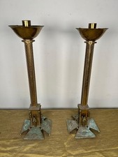 Coppia di vecchi candelieri in