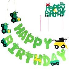  2 pezzi di striscioni di compleanno per bambini negozio di trattori per camion