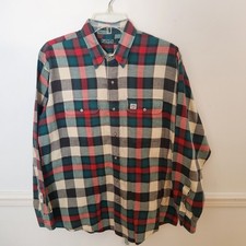 Polo Country Ralph Lauren Vintage Camicia di Flanella Uomo XL Bottoni Plaid Leggera 