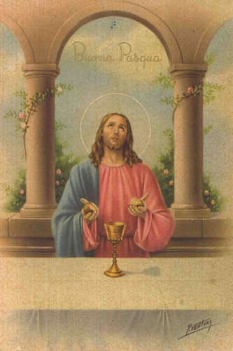 Cartolina buona pasqua croce - cartolina,