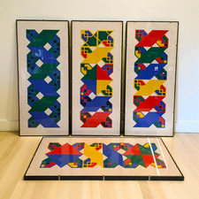 Angelo Giuseppe Bertolio (1934-2009) – Set 4 collage su carta 70x30 cm, firmati