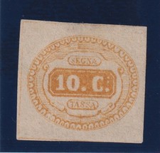 ITALIA REGNO 1863 SEGNATASSE Ovale con valore al centro 10c. MNH CERT. SOTTORIVA