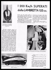 ARTICOLO 1951 LAMBRETTA 125 CC 200 KM/H RECORD ROMOLO FERRI MONACO-INGOLSTADT