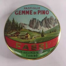 Scatola Latta d'epoca Pastiglie Gemme di pino Fassi Torino #21