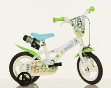 BICI BICICLETTA BLUEY CON ROTELLE BAMBINO BIMBO 3 4 5 ANNI - 12" -87/110 cm