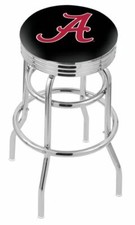 Alabama Bar Stool w/ Crimson Tide 'A' Logo Swivel Seat - L7C3C