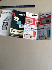 DEPLIANT VINTAGE PUBBLICITARIO EMERSON TV RADIO FONOVALIGIE FRIGORIFERI 1958 