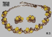 Trifari, collier, orecchini vgt  "Pebble Beach collection 1956".