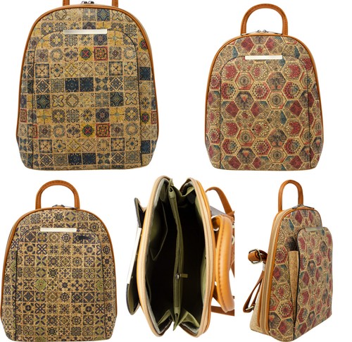 Ladies cork pattern backpack - ladies,