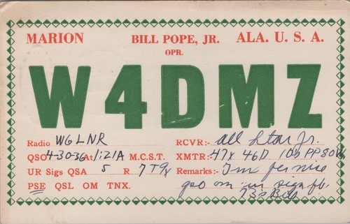 Scheda qsl w4dmz - w4dmz, al