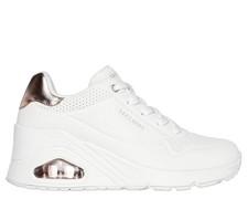 Skechers uno wedge bianco - uno, oro