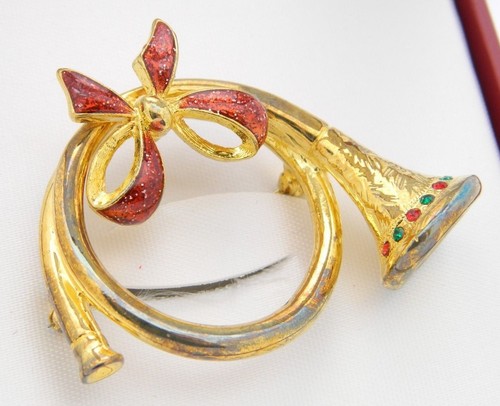 Spilla corno smaltato strass
