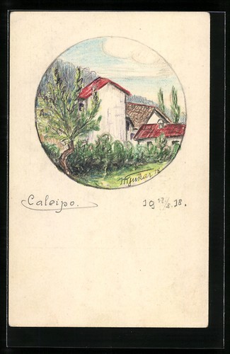 Cartolina artista dipinta - d'artista, a