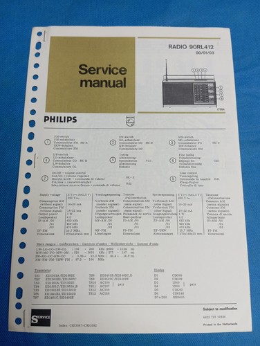 Radio philips 90rl412 vintage - radio,